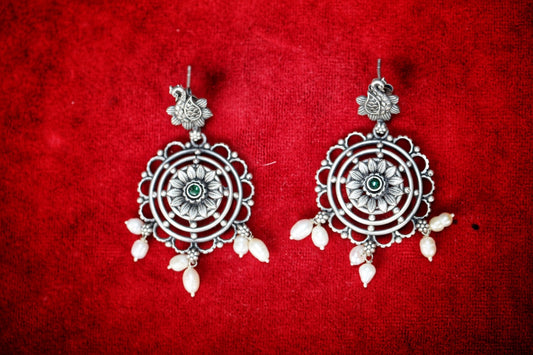 Mandala Bloom Earrings  in 92.5  sterling Silver