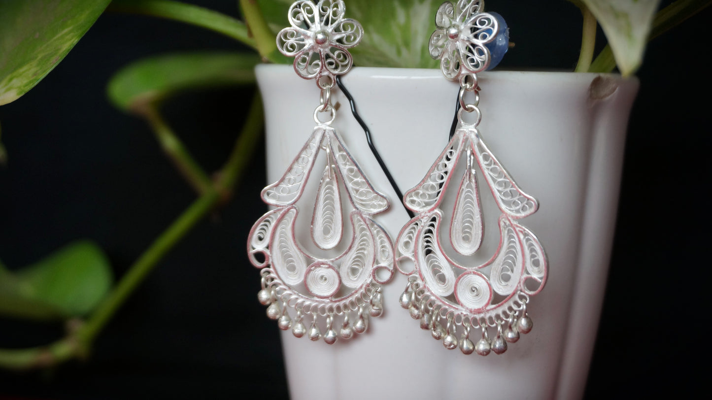 92.5 Pure Silver Filigree earrings