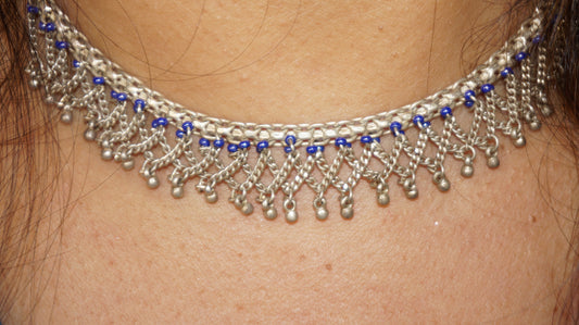 Neelam Jaali Choker in 92.5 sterling silver
