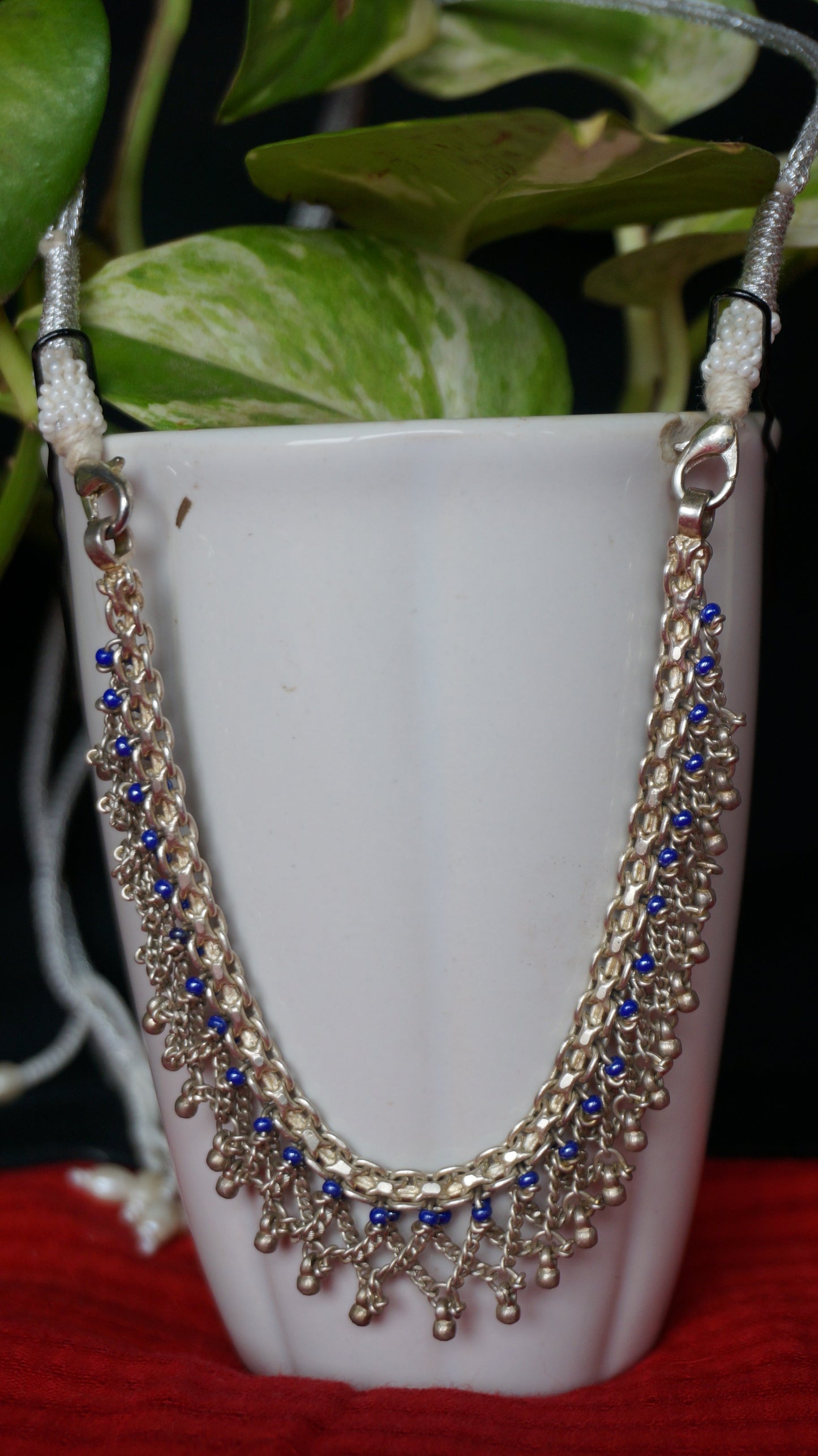 Neelam Jaali Choker in 92.5 sterling silver