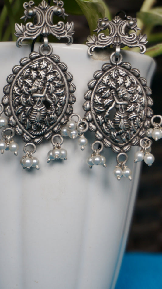 krishna earrings  in 92.5 silver stud