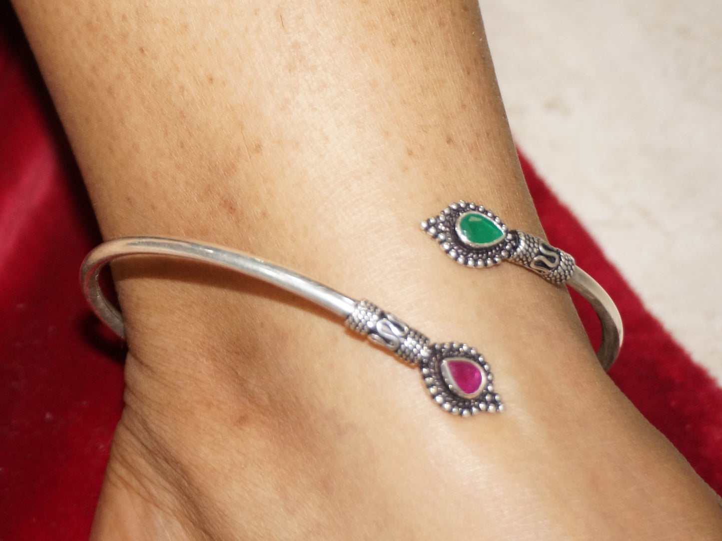 Gemstone Serpentine Anklet