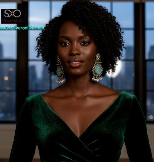 Peacock Serenity Pearl Earring in 92.5 pure silver