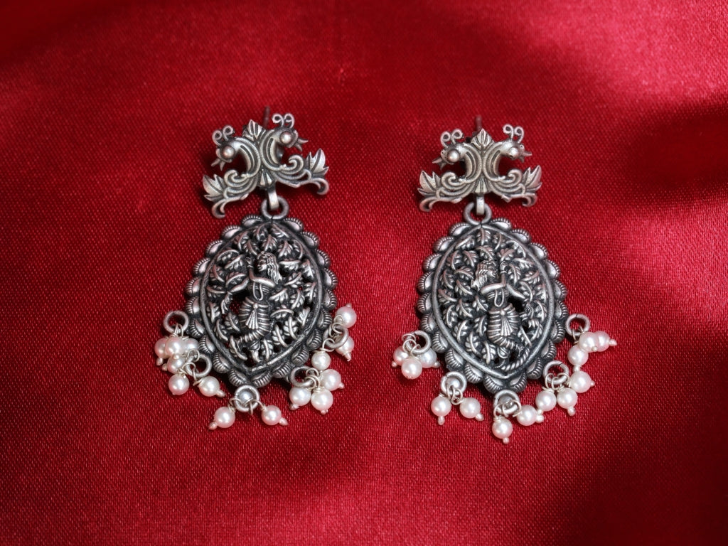 krishna earrings  in 92.5 silver stud