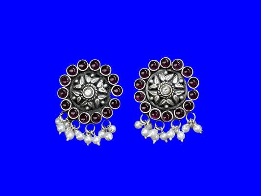 Crimson Bloom Pearl in 92.5 pure Silver