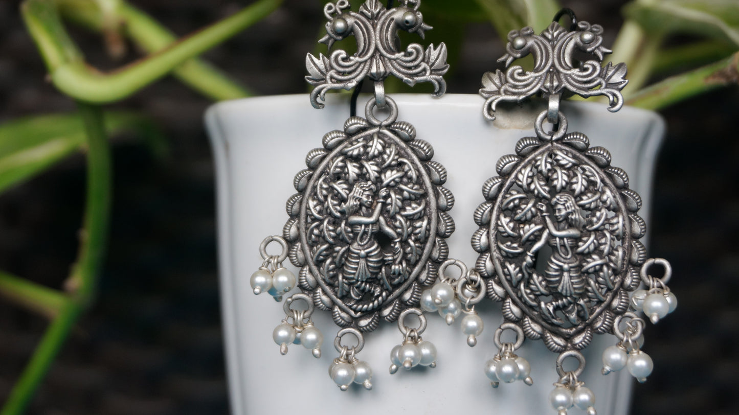 krishna earrings  in 92.5 silver stud