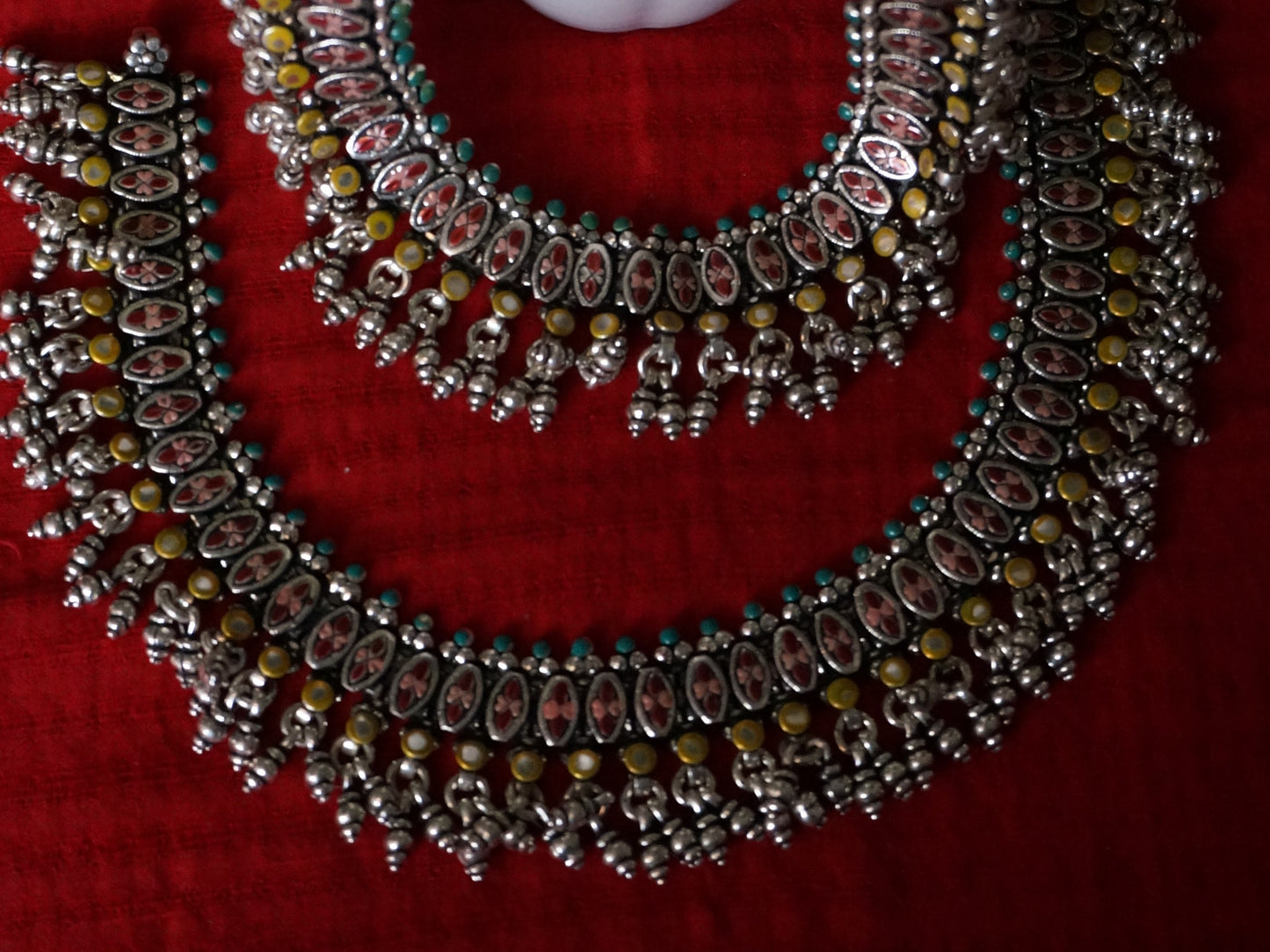92.5 Pure Silver Enameled Designer payal/ Anklets – Timeless Heritage Collection