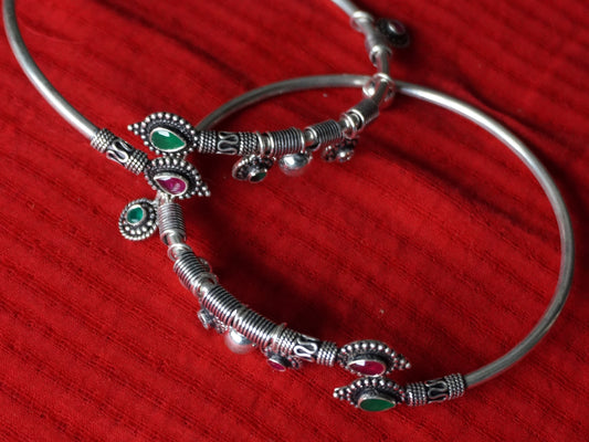 92.5 Pure Silver Oxidized Anklets – Heritage Luxe