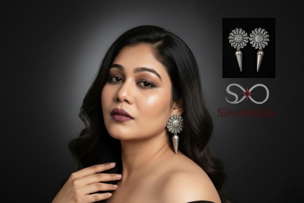 92.5 Oxidized Silver Tribal Earrings – Luxe Folk Art Elegance